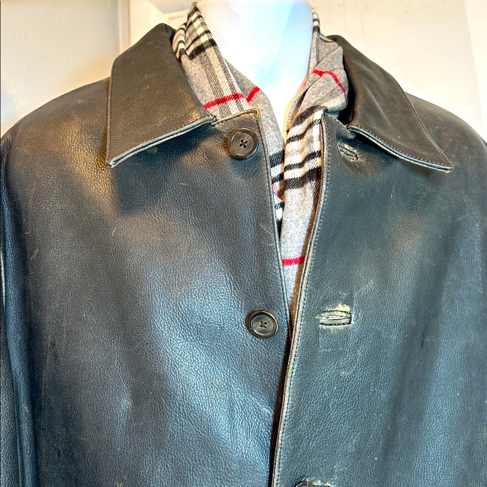 Colebrook Lined Signature Distressed Leather Coat & Scarf XL Like New - Picture 5 of 15